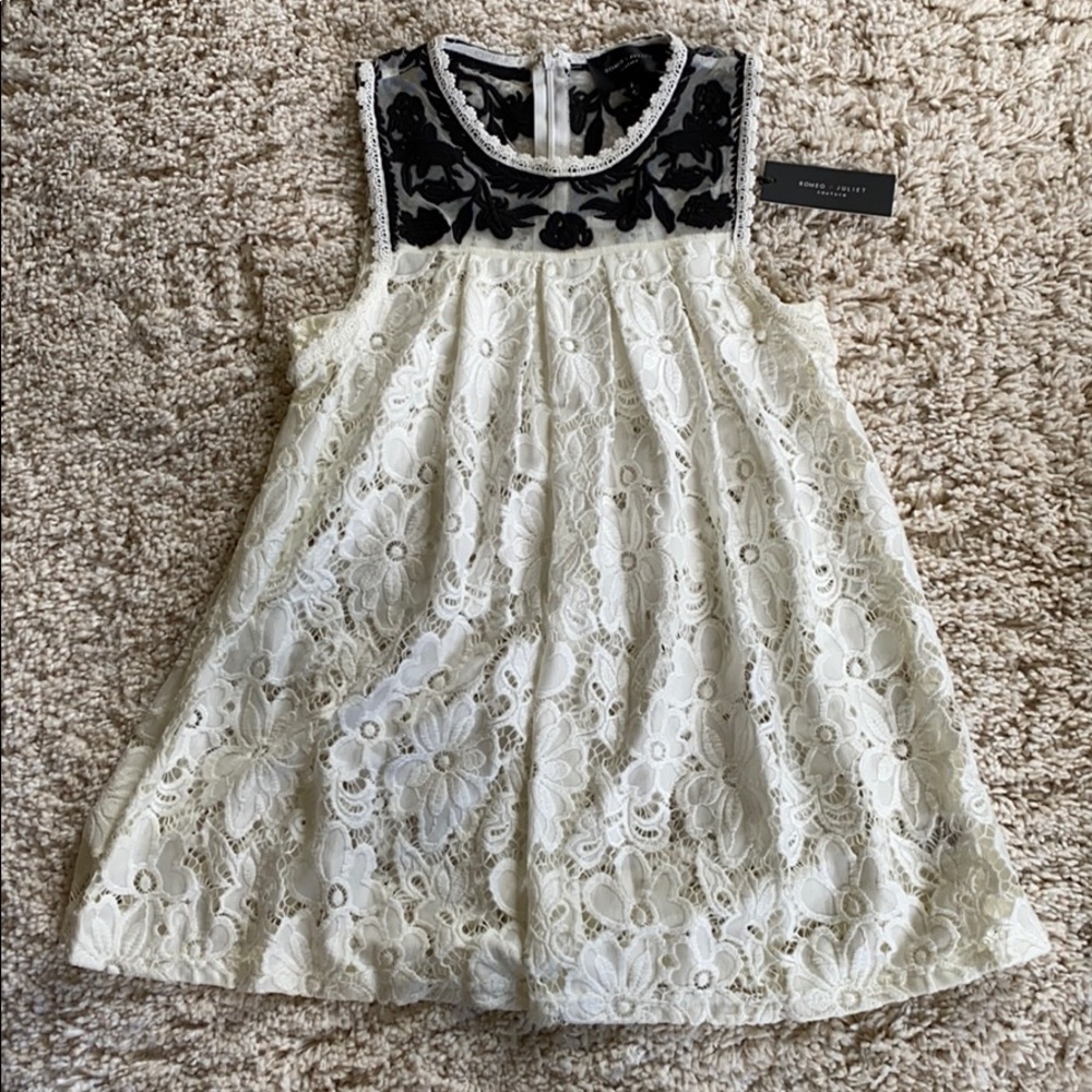 White lace top with block lace detailing